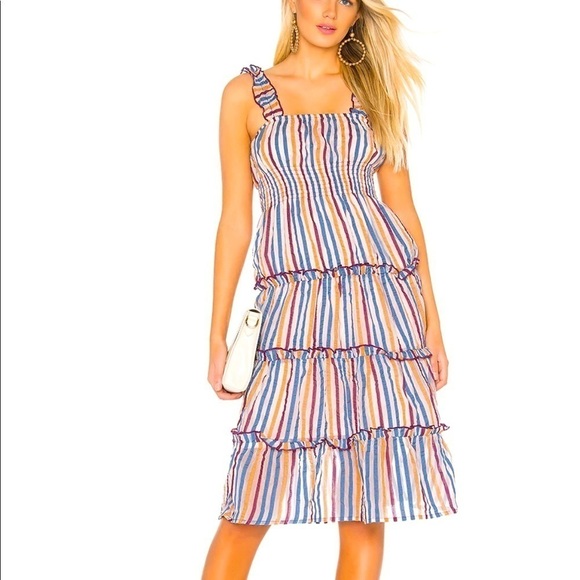 TULAROSA Ingrid Dress In Navy Multi - Picture 2 of 15